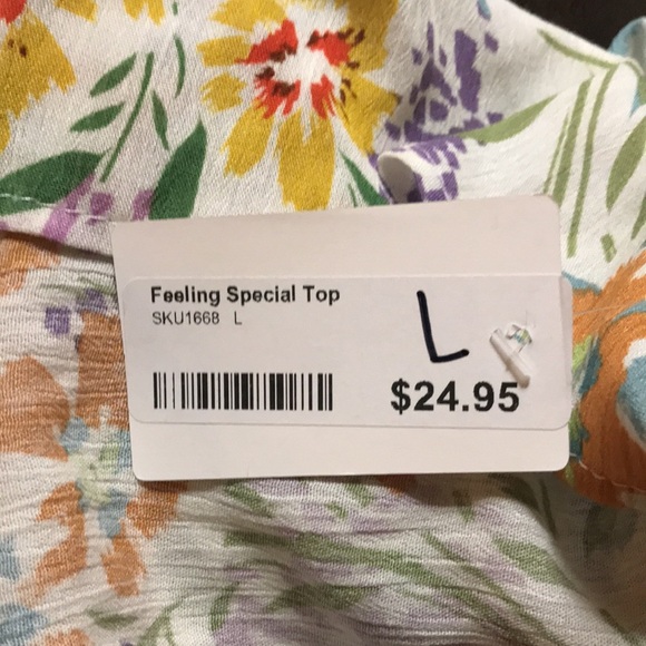 Adora Cream Feeling Special Ruffle Floral Off the Shoulder Top Size L - Picture 8 of 8